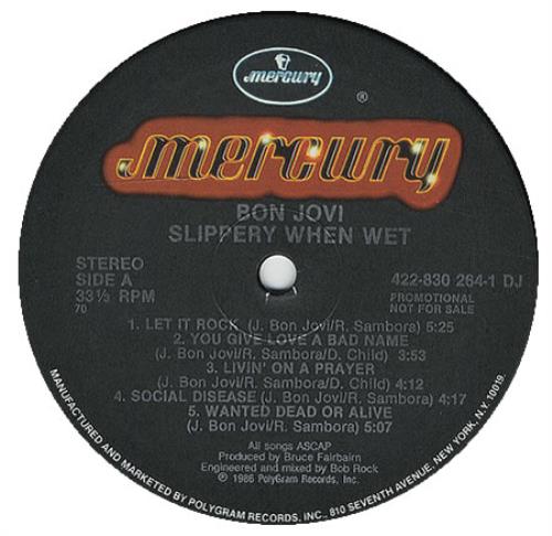 欧LP Bon Jovi Slippery When Wet 060257029218 Mercury, Universal M /00260 Bon Jovi Slippery When Wet LP [Mercury 422-830-264] | eBay